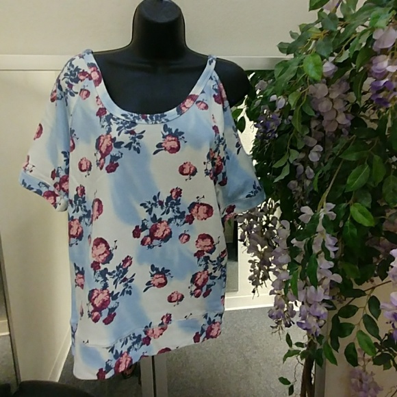 Venus Floral Cold Shoulder Sweatshirt - Picture 1 of 8